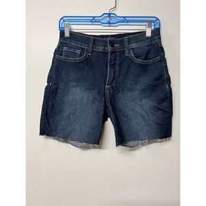 NYDJ Shorts Women’s 0 Cutoff Shorts Dark Blue Stretch Raw Hem Comfort High‎ Rise